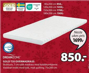 JYSK Gold t35 overmadrass tilbud