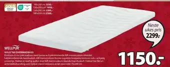 JYSK Gold t65 overmadrass tilbud