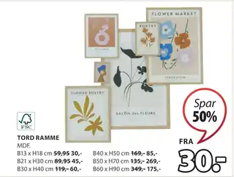 JYSK Tord ramme tilbud