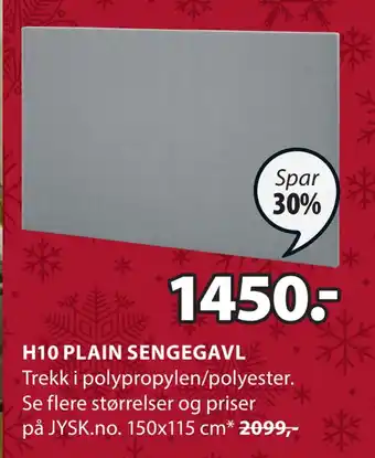 JYSK H10 plain sengegavl tilbud