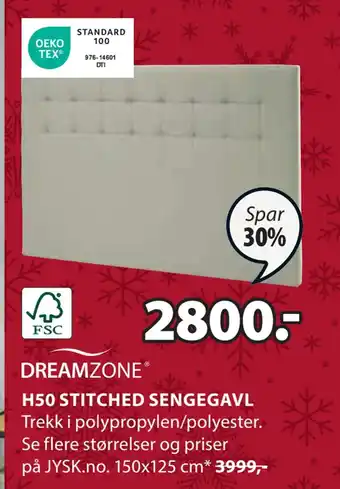 JYSK H50 stitched sengegavl tilbud