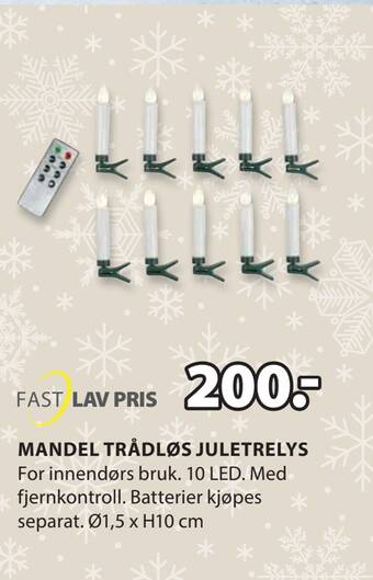 JYSK Mandel trådløs juletrelys tilbud