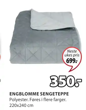 JYSK Engblomme sengeteppe tilbud