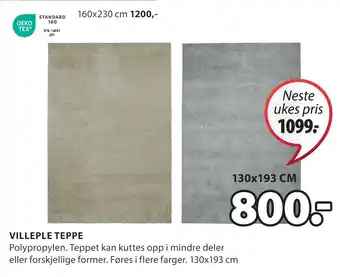 JYSK Villeple teppe tilbud