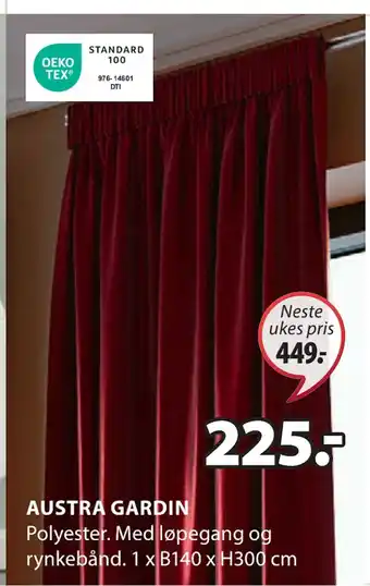 JYSK Austra gardin tilbud