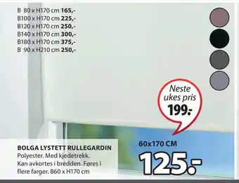 JYSK Bolga lystett rullegardin tilbud