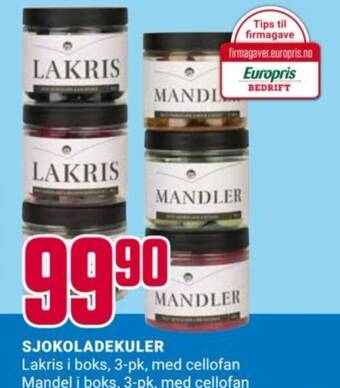 Europris SJOKOLADEKULER tilbud