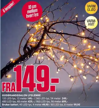 Europris GUDBRANDSDALEN LYSLENKE tilbud