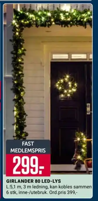 Europris GIRLANDER 80 LED-LYS tilbud