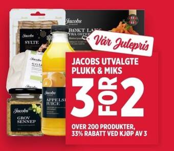 Meny JACOBS UTVALGTE PLUKK & MIKS tilbud