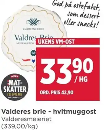 Meny Valderes brie - hvitmuggost tilbud