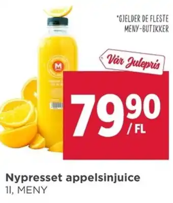 Meny Nypresset appelsinjuice tilbud