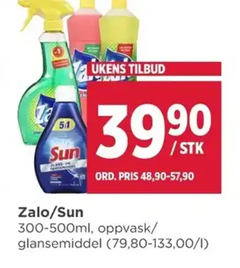 Meny Zalo/Sun tilbud