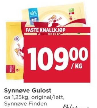 Meny Synnøve Gulost tilbud