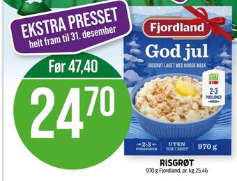 Kiwi RISGRØT 970 g Fjordland tilbud