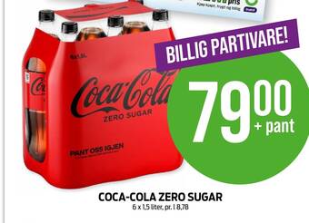 Kiwi COCA-COLA ZERO SUGAR 6 x 1,5 liter tilbud