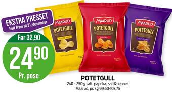 Kiwi POTETGULL 240-250 g salt, paprika, salt&pepper, Maarud tilbud