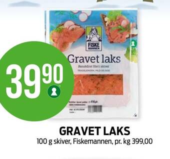 Kiwi GRAVET LAKS 100 g skiver, Fiskemannen tilbud