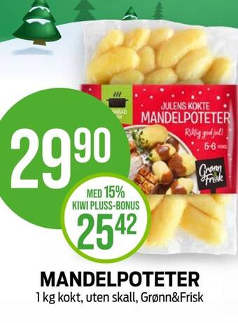Kiwi MANDELPOTETER 1 kg kokt, uten skall, Grønn&Frisk tilbud