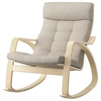 IKEA Poäng gyngestol, bjørkefiner/gunnared beige tilbud