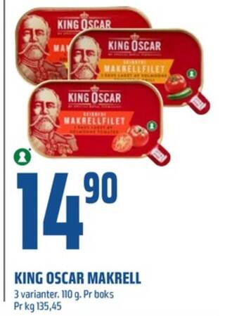 Coop Obs King oscar makrell tilbud