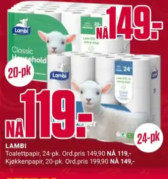 Europris Lambi toalettpapir tilbud