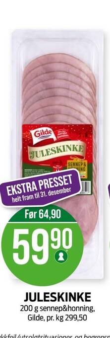 Kiwi Gilde juleskinke tilbud
