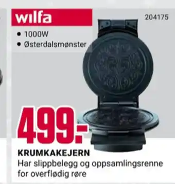 Europris Wilfa krumkakejern tilbud