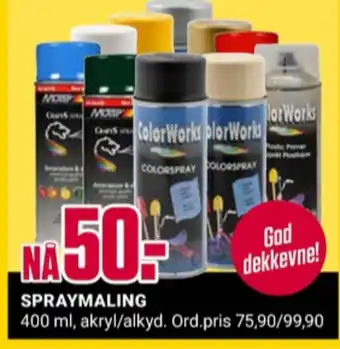 Europris Colorworks spraymaling tilbud