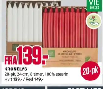 Europris Vie eco kronelys tilbud