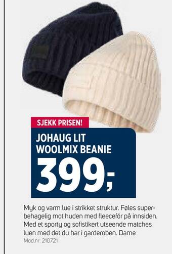 Sport 1 Johaug lit woolmix beanie tilbud