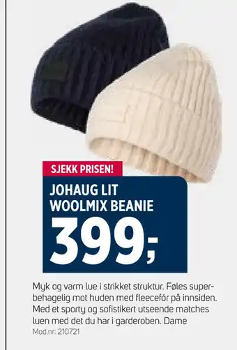 Sport 1 Johaug lit woolmix beanie tilbud