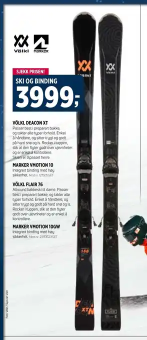 Sport 1 Ski og binding tilbud