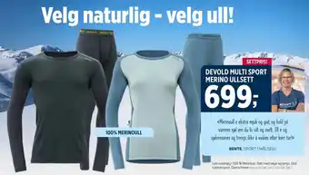 Sport 1 Devold multi sport merino ullsett tilbud