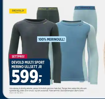 Sport 1 Devold multi sport merino ullsett jr tilbud