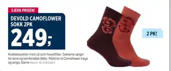Sport 1 Devold camoflower sokk 2pk tilbud