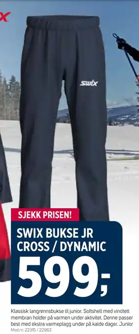 Sport 1 Swix bukse jr cross / dynamic tilbud