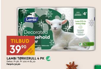 Coop Mega Lambi tørkerull 4 pk tilbud