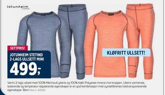 Sport 1 Jotunheim stetind 2-lags ullsett mini tilbud