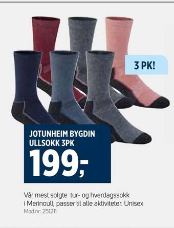 Sport 1 Jotunheim bygdin ullsokk 3pk tilbud