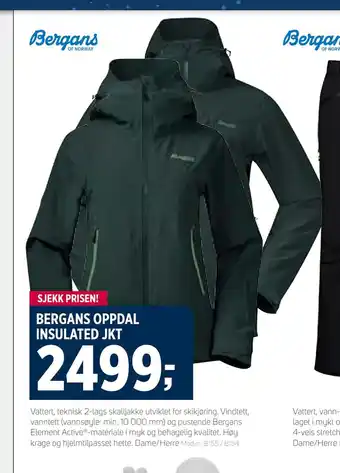 Sport 1 Bergans oppdal insulated jkt tilbud