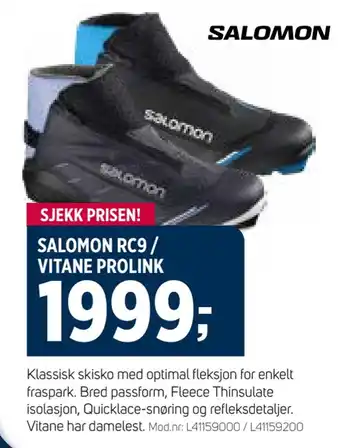 Sport 1 Salomon rc9 / vitane prolink tilbud