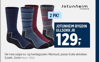 Sport 1 Jotunheim bygdin ullsokk jr tilbud