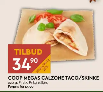 Coop Mega Coop megas calzone taco/skinke tilbud