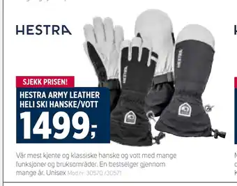 Sport 1 Hestra army leather heli ski hanske/vott tilbud