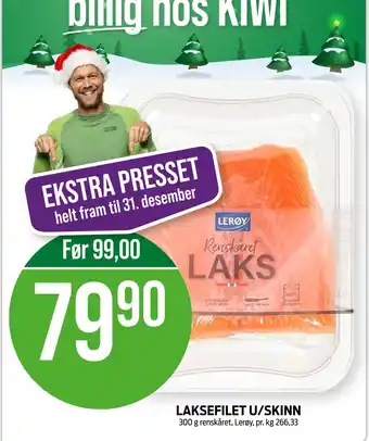Kiwi Laksefilet u/skinn tilbud