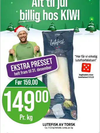 Kiwi Lutefisk av torsk tilbud