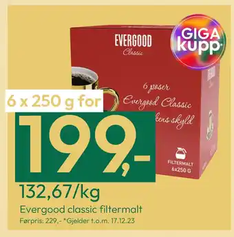 Gigaboks Evergood classic filtermalt tilbud