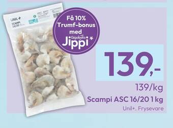Gigaboks Scampi asc 16/201 kg tilbud