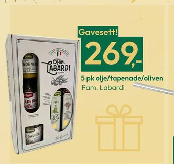 Gigaboks 5 pk olje/tapenade/oliven tilbud
